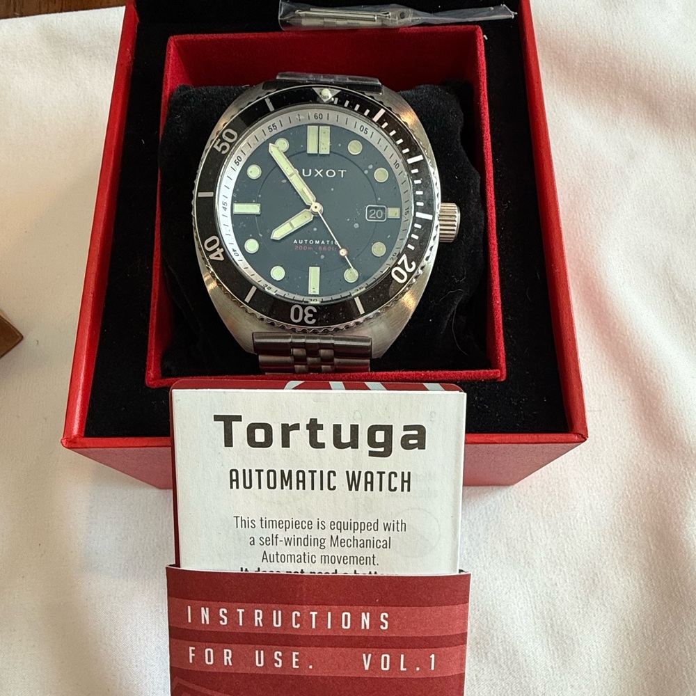 DUXOT Black and Silver Tortuga Automatic Watch
